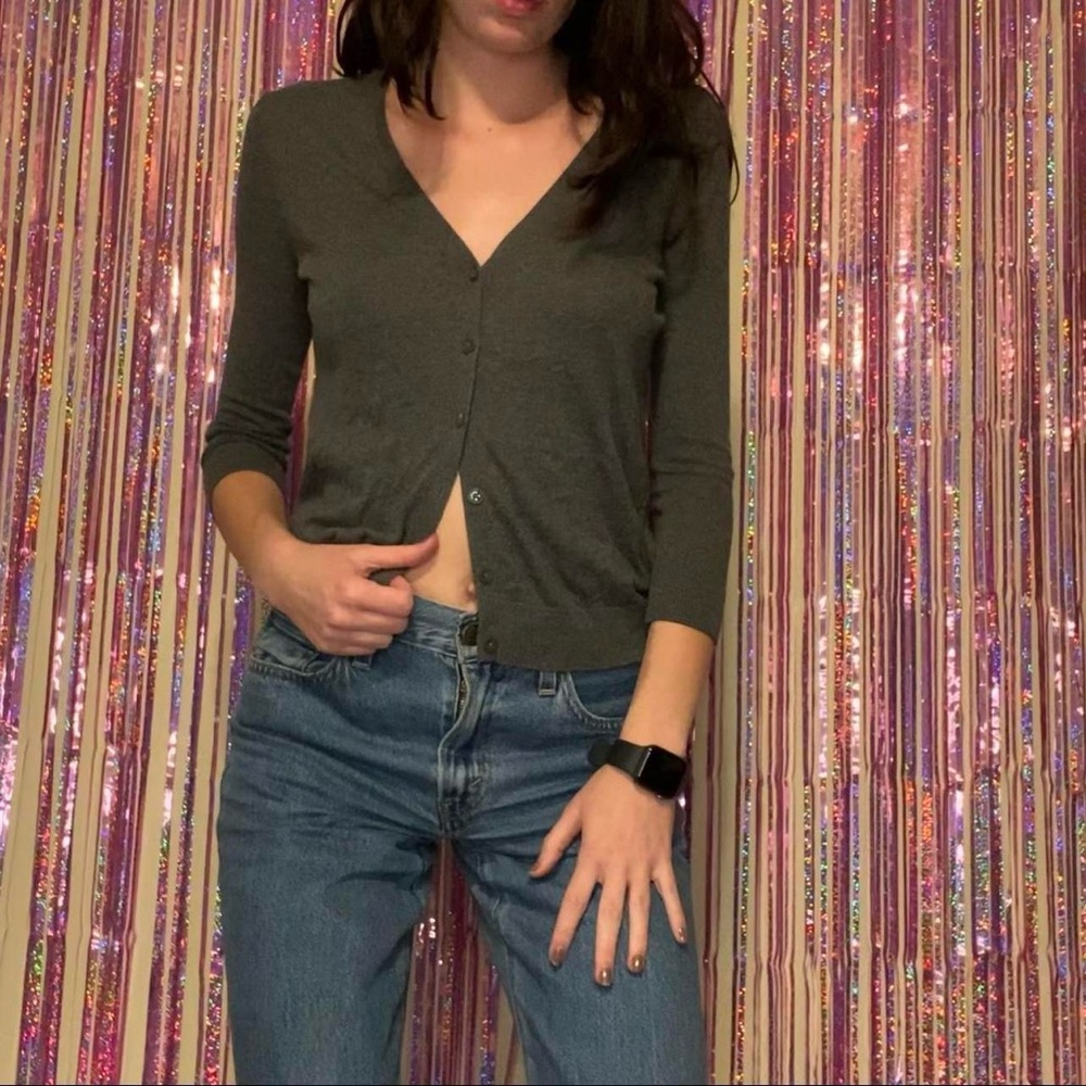 Old Navy Charcoal V-Neck Cardigan